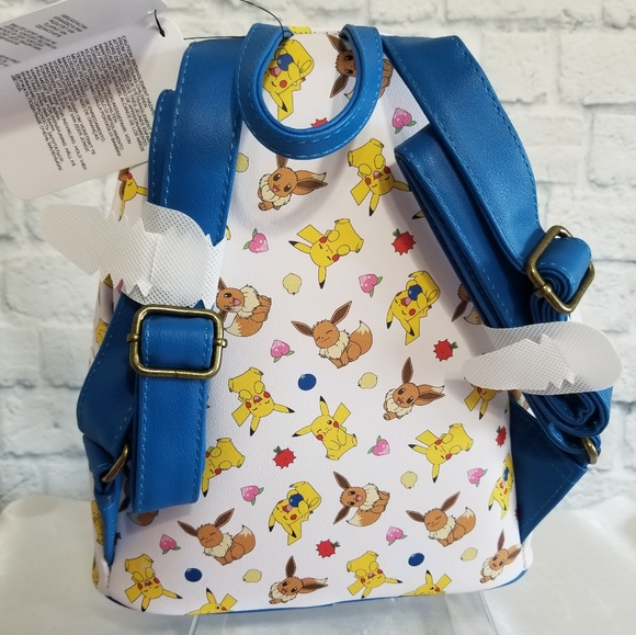 Loungefly Pokemon Eevee Pikachu Berries Mini Backpack Bag New - Picture 5 of 15